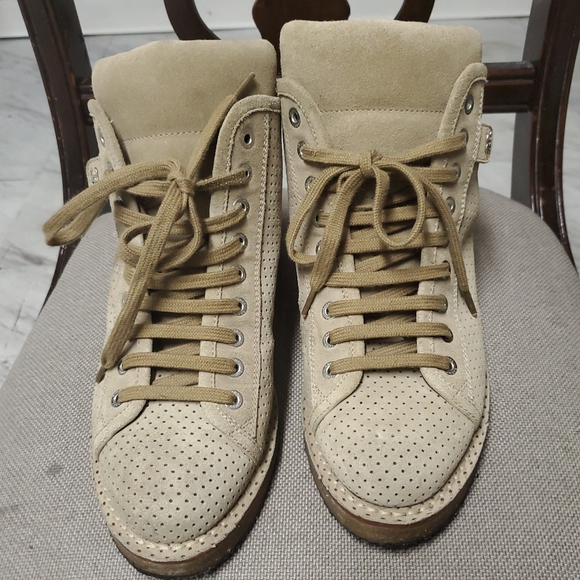 Chanel Hogh Top Brown Suede Lace uo Women Boots G28449 Size 37.5  Made in Italy - Picture 3 of 11